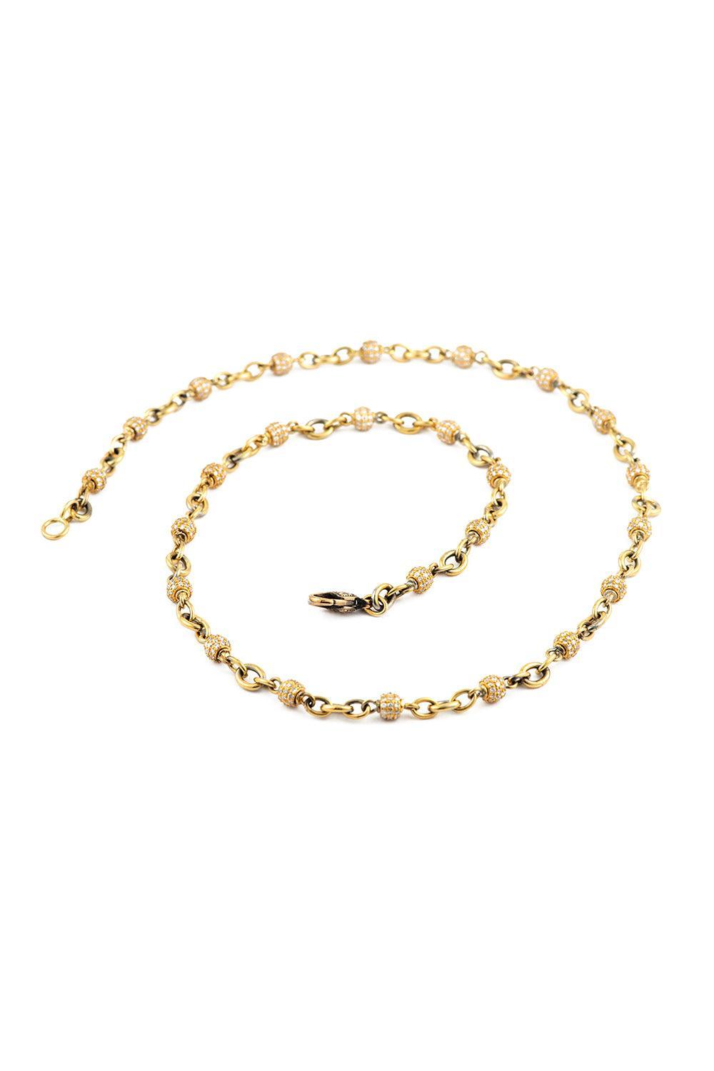 Diamond Beaded Necklace-YELLOW GOLD-18-JEWELRYFINE JEWELNECKLACE O-SYLVA & CIE