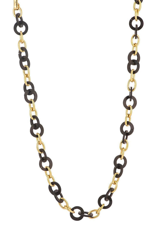 Gutta Percha Necklace-YELLOW GOLD-18-JEWELRYFINE JEWELNECKLACE O-SYLVA & CIE