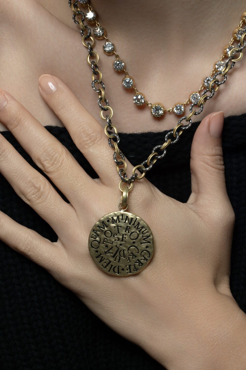 Small Pirate Chain Necklace-YELLOW GOLD-18-JEWELRYFINE JEWELNECKLACE O-SYLVA & CIE