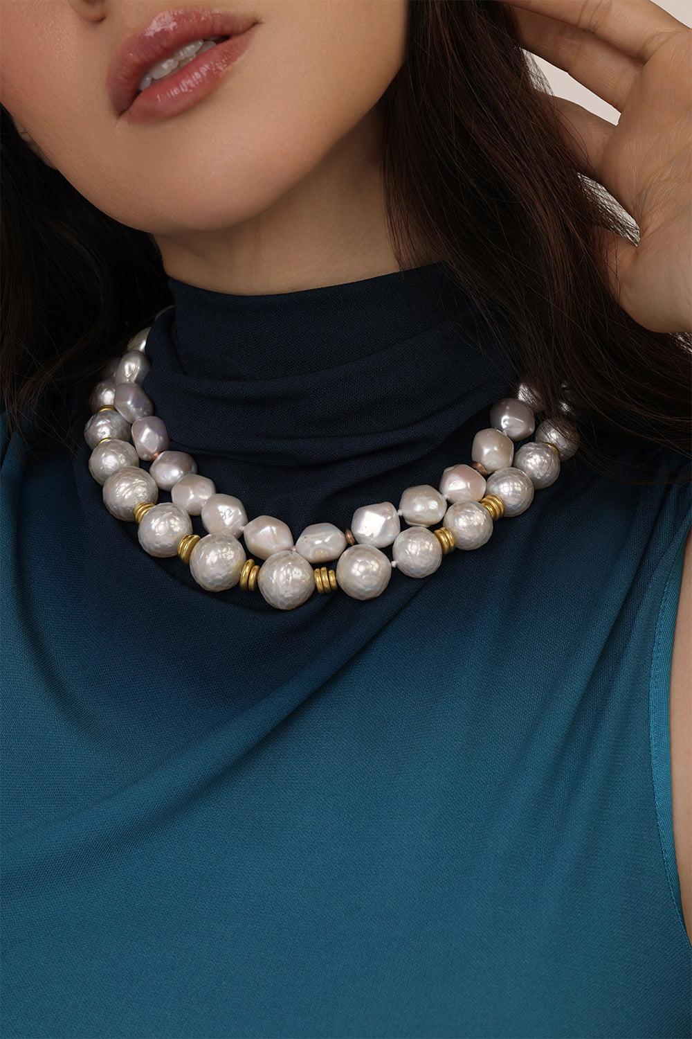 South Sea Pearl Beaded Necklace-YELLOW GOLD-18-JEWELRYFINE JEWELNECKLACE O-SYLVA & CIE