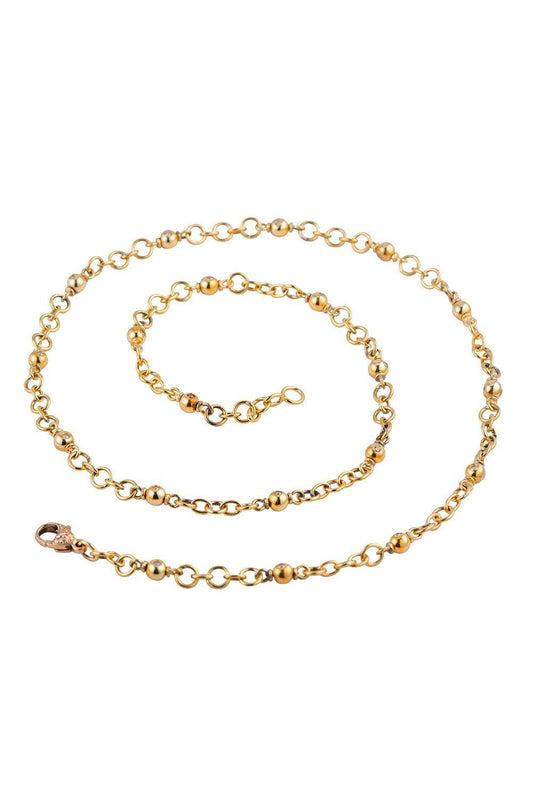 Diamond Dot Beaded Chain Necklace-YELLOW GOLD-20-JEWELRYFINE JEWELNECKLACE O-SYLVA & CIE