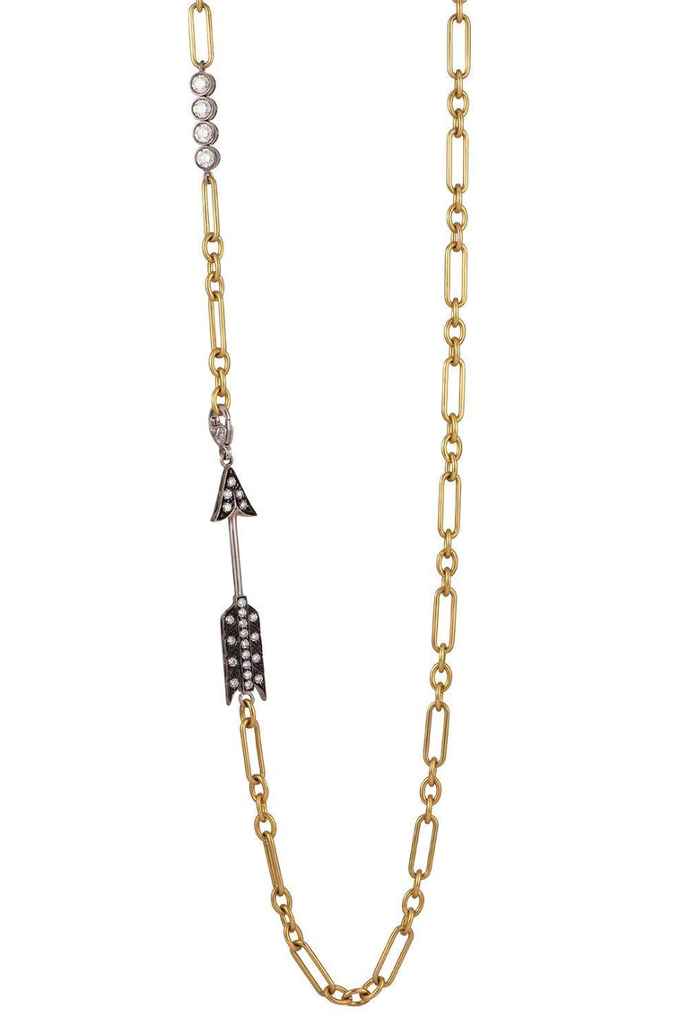 Diamond Bow And Arrow Necklace