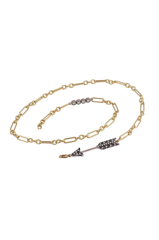 Bow and Arrow Necklace-YELLOW GOLD-25-JEWELRYFINE JEWELNECKLACE O-SYLVA & CIE