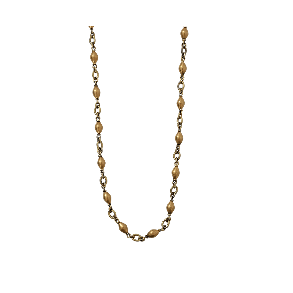 SYLVA & CIE-Antique Prayer Bead Chain Necklace-YELLOW GOLD
