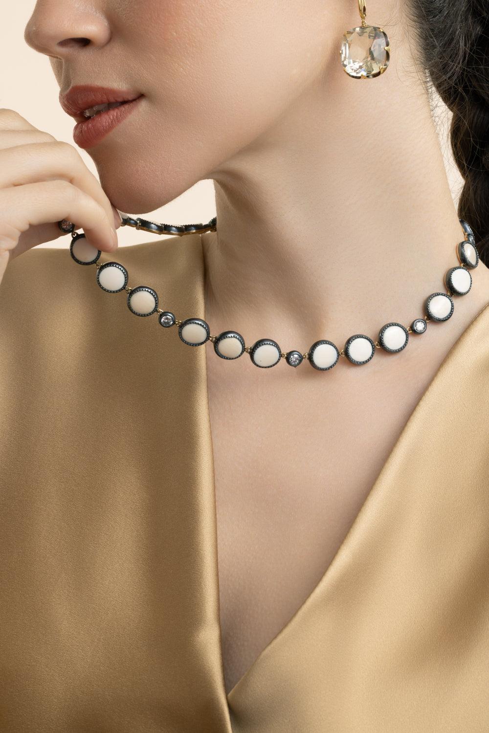 Diamond Mammoth Necklace-YELLOW GOLD-JEWELRYFINE JEWELNECKLACE O-SYLVA & CIE