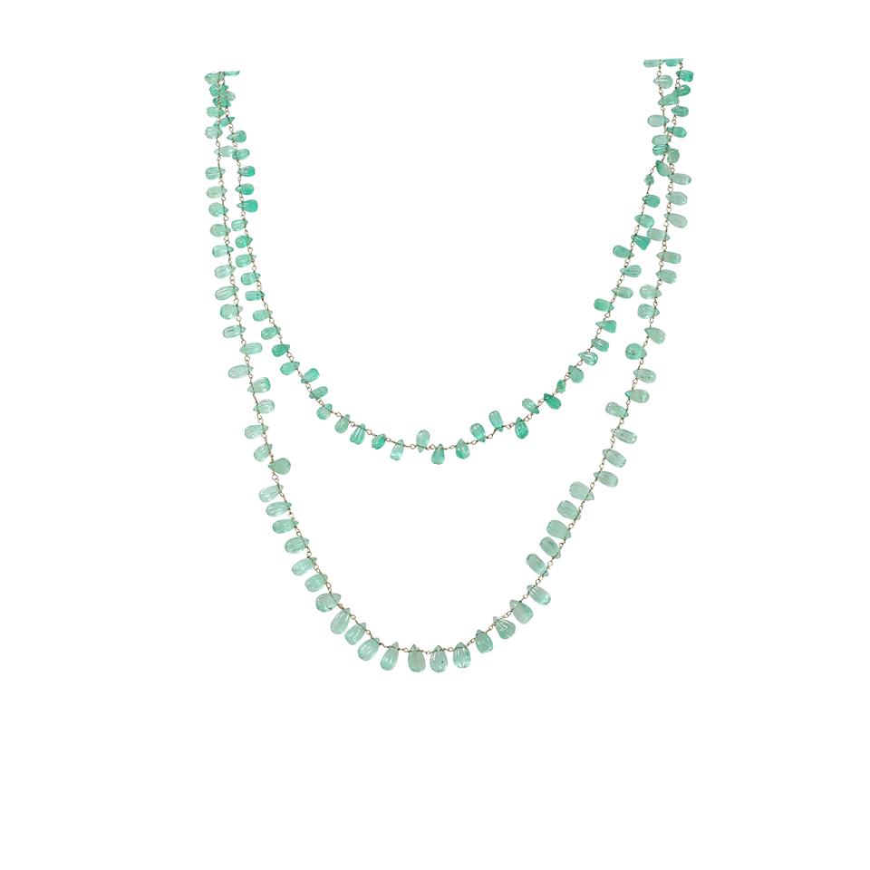 SYLVA & CIE-Emerald Bead Necklace-YELLOW GOLD