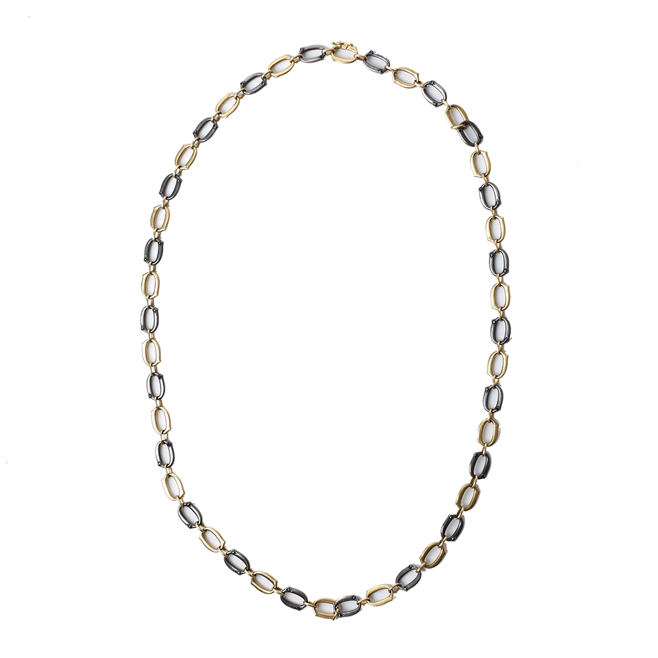 SYLVA & CIE-Gold And Silver Link Necklace-YELLOW GOLD
