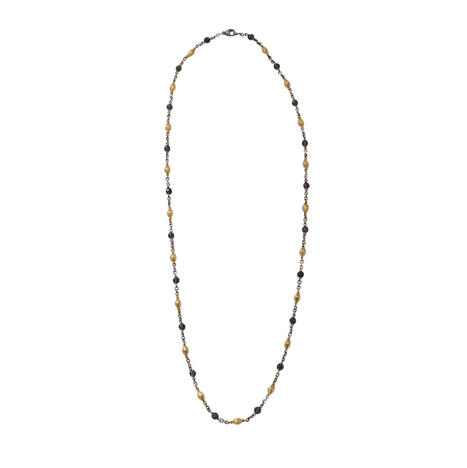 SYLVA & CIE-Gold Bead And Iolite Necklace-YELLOW GOLD