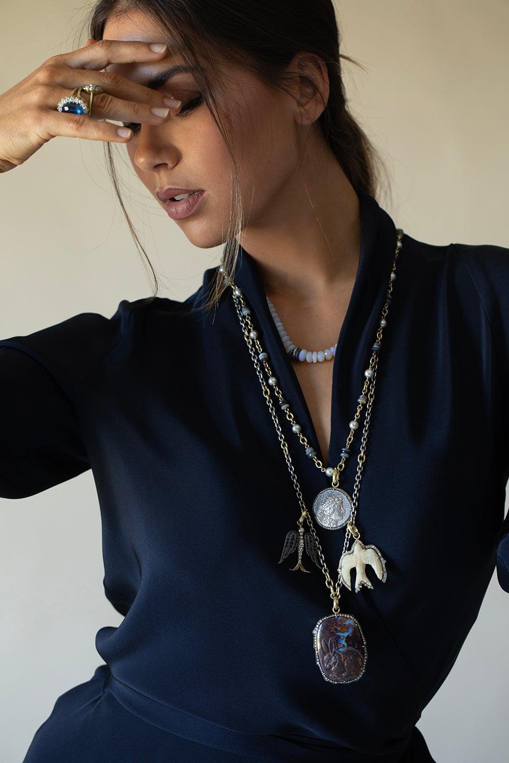 SYLVA & CIE-Gold Silver Link Necklace-YELLOW GOLD