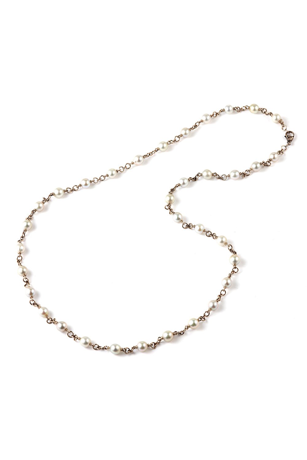 SYLVA & CIE-Grey Akoya Pearl Necklace-YELLOW GOLD