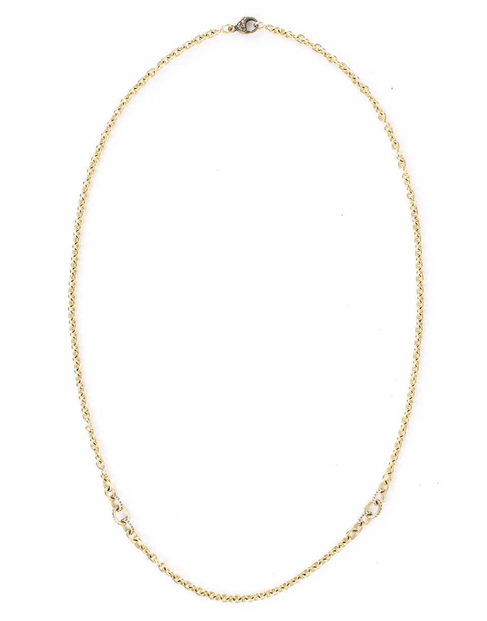 SYLVA & CIE-Hand Made Link And Diamond Chain-YELLOW GOLD