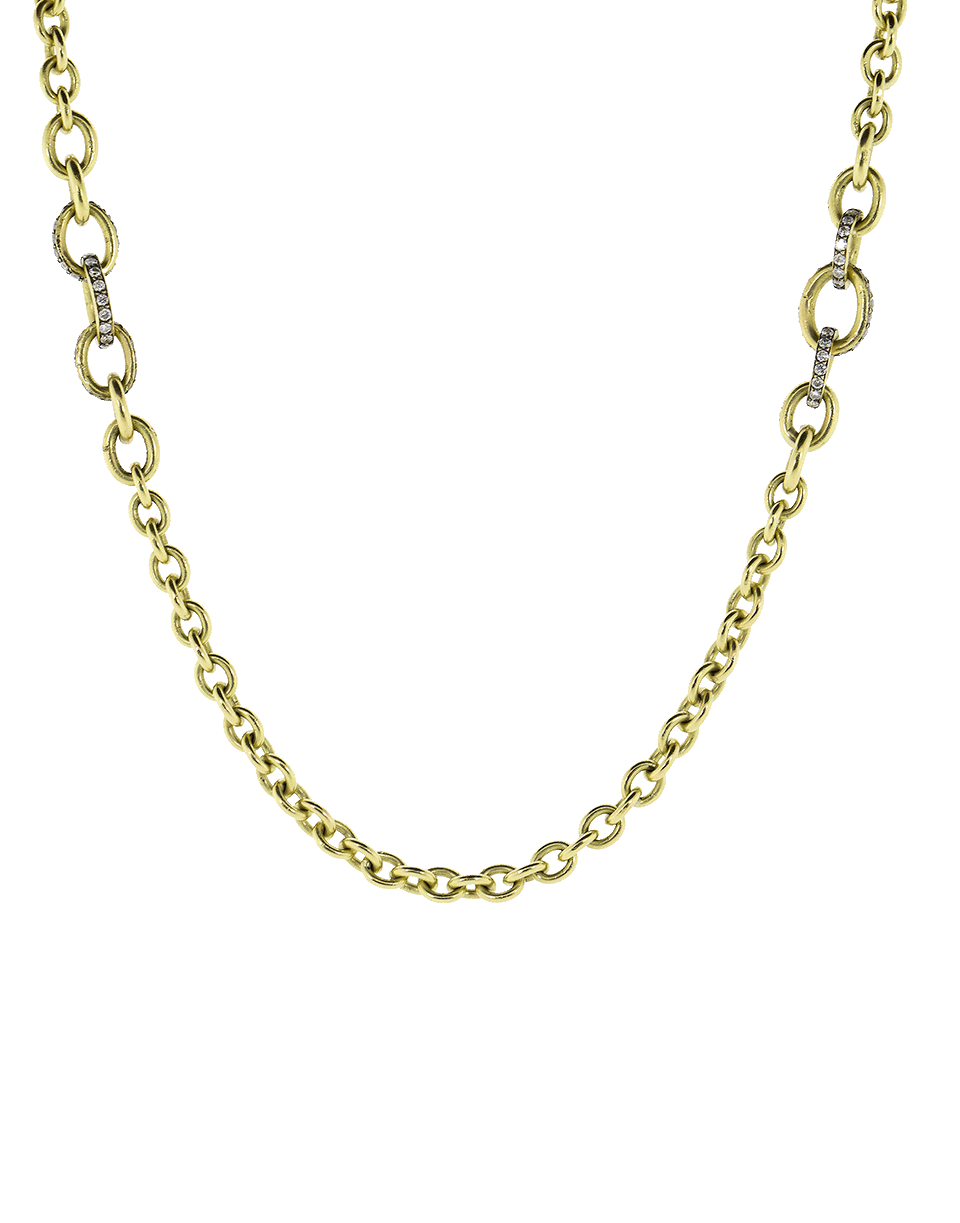 SYLVA & CIE-Hand Made Link And Diamond Chain-YELLOW GOLD