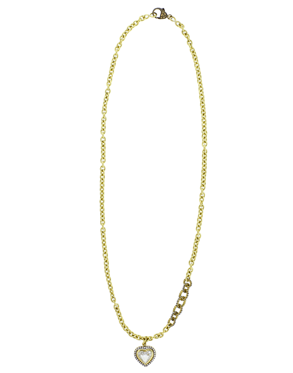 SYLVA & CIE-Heart Shaped Pendant Necklace-YELLOW GOLD