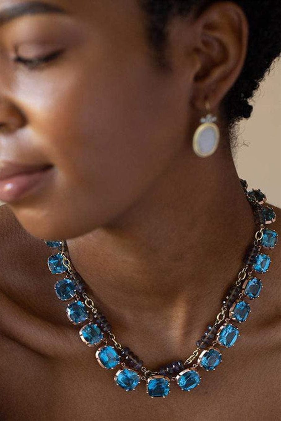 SYLVA & CIE-Honey Opal Faceted Necklace-YELLOW GOLD