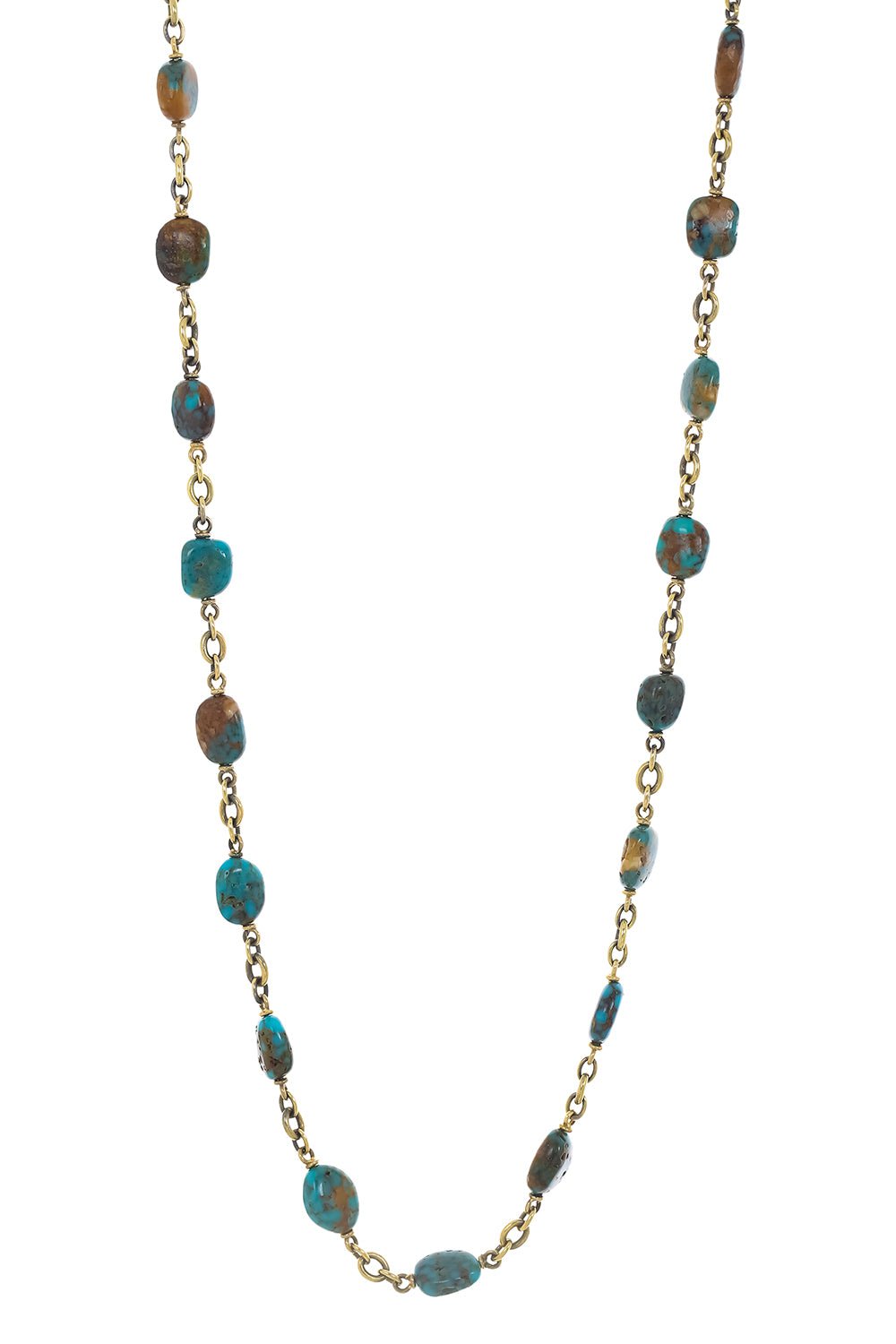 SYLVA & CIE-Kingman Turquoise Necklace-YELLOW GOLD