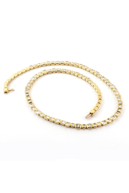 Mixed Shape Diamond Necklace-YELLOW GOLD-JEWELRYFINE JEWELNECKLACE O-SYLVA & CIE