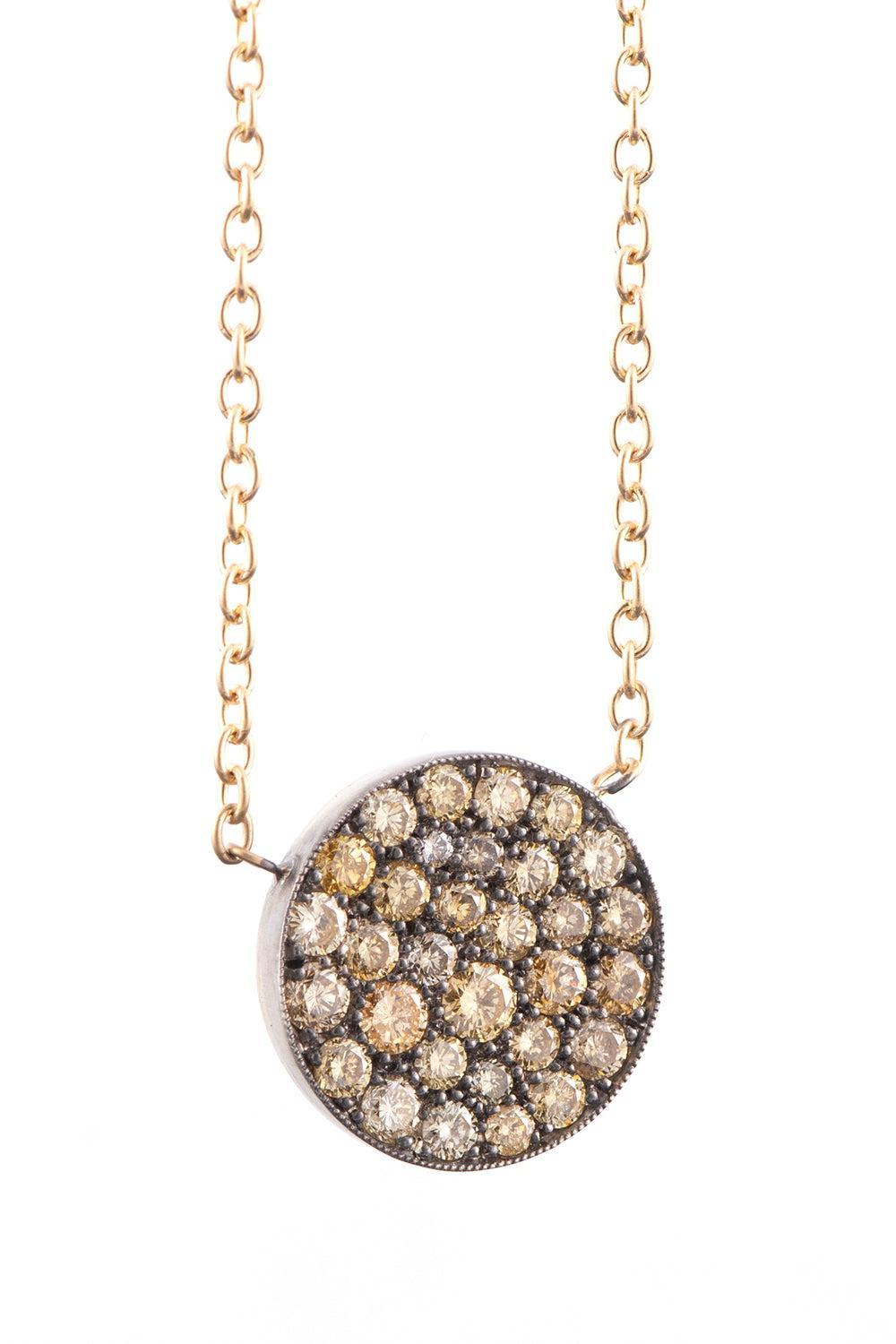 Yellow Diamond Fancy Argile Ten Table Pendant Necklace-YELLOW GOLD-JEWELRYFINE JEWELNECKLACE O-SYLVA & CIE