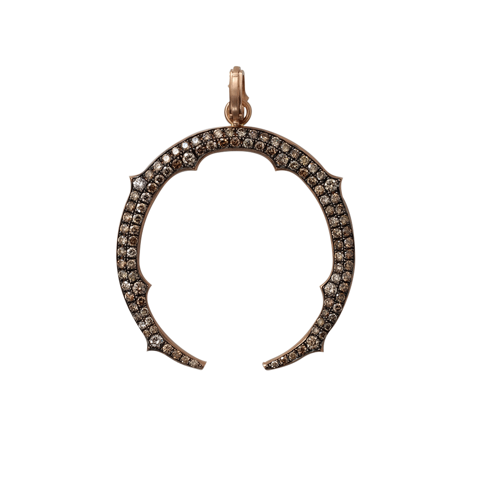 SYLVA & CIE-Champagne Diamond Horseshoe Pendant-ROSE GOLD