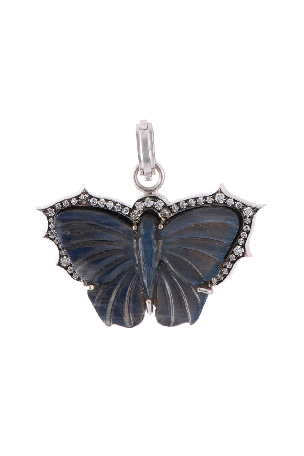 SYLVA & CIE-Large Spectrolite Butterfly Pendant - White Gold-WHITE GOLD