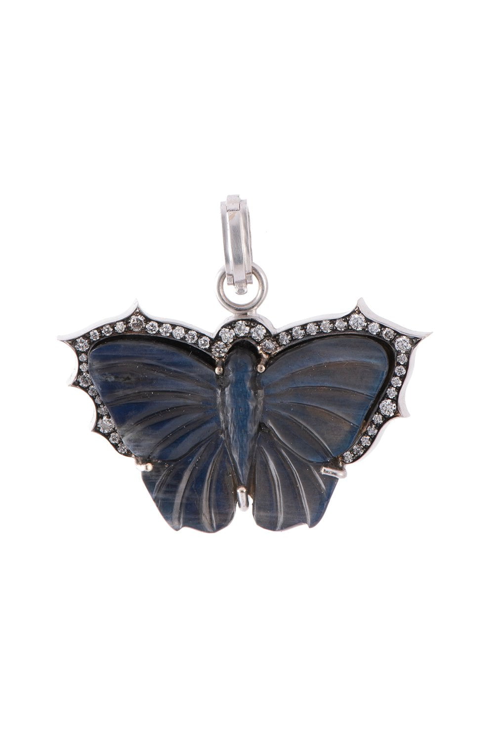 SYLVA & CIE-Large Spectrolite Butterfly Pendant-WHITE GOLD