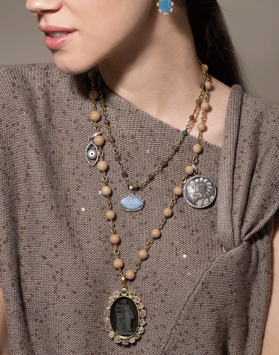 SYLVA & CIE-Opal and Diamond Pendant-WHITE GOLD