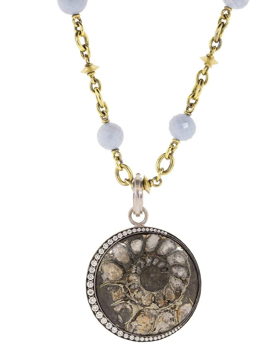 SYLVA & CIE-Pyritized Ammonite Pendant-WHITE GOLD