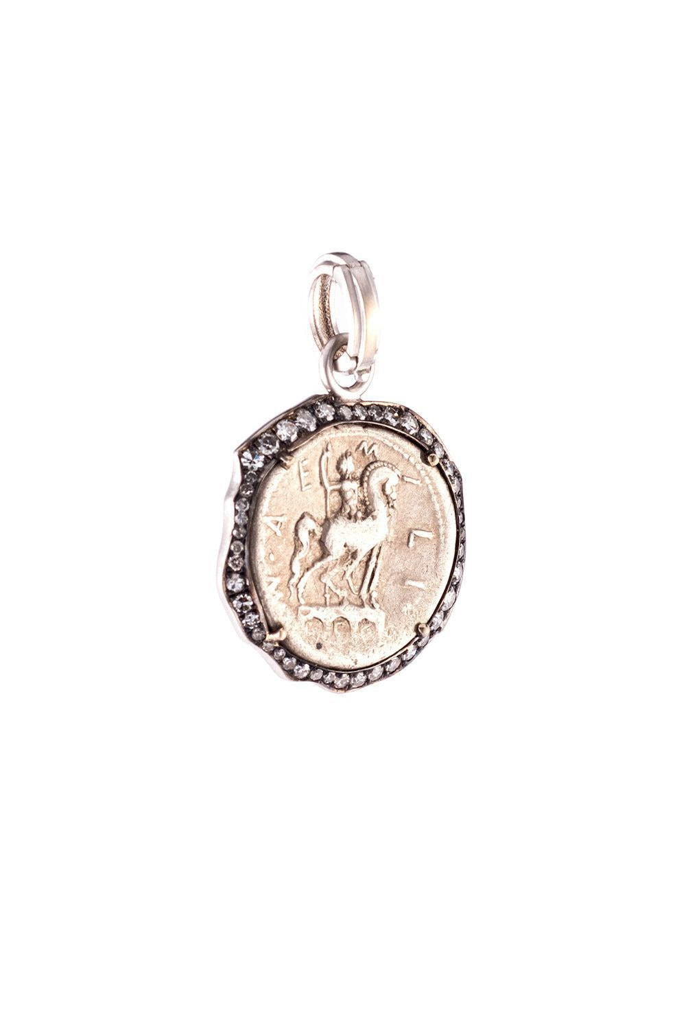 Roman Denarius Coin Pendant-WHITE GOLD-JEWELRYFINE JEWELPENDANT-SYLVA & CIE
