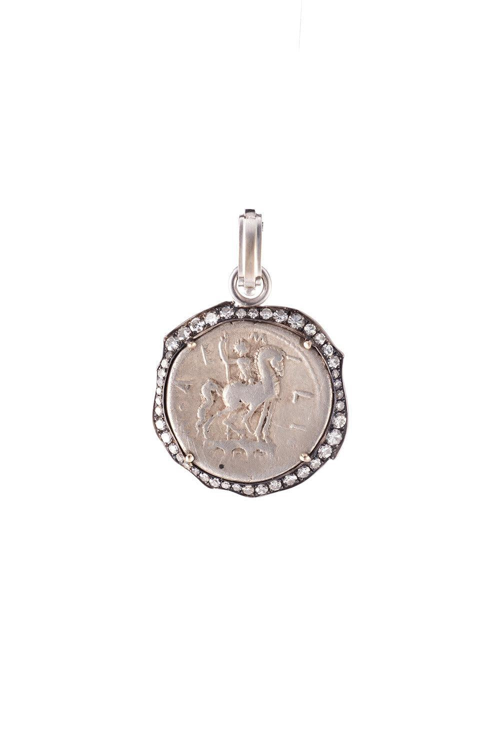 Roman Denarius Coin Pendant-WHITE GOLD-JEWELRYFINE JEWELPENDANT-SYLVA & CIE