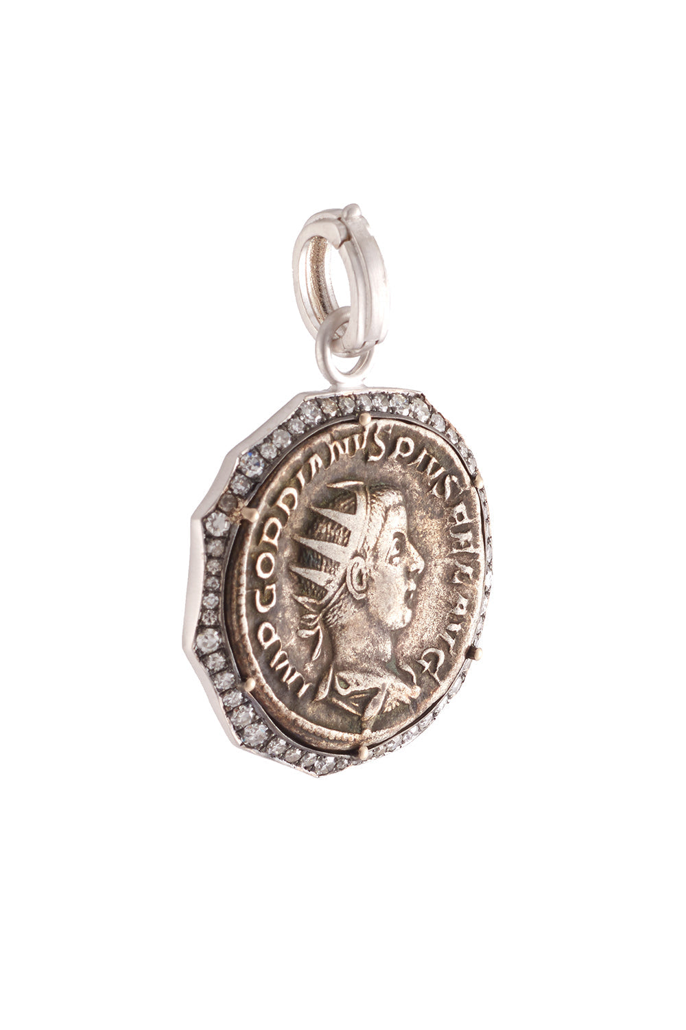 Roman Empire Gordian III Coin-WHITE GOLD-JEWELRYFINE JEWELPENDANT-SYLVA & CIE