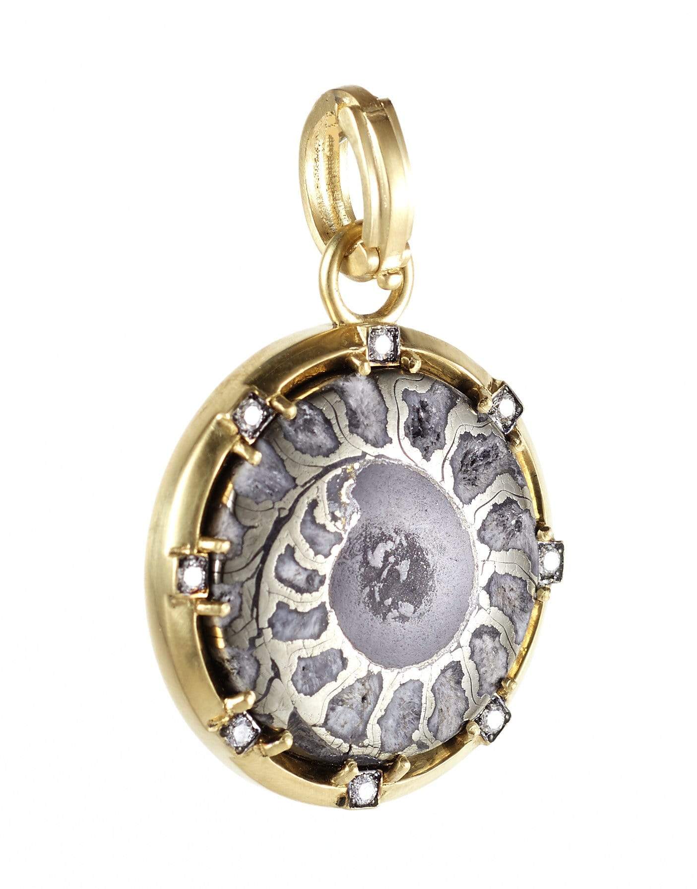SYLVA & CIE-Ammonite Fossil Shell Pendant-YELLOW GOLD
