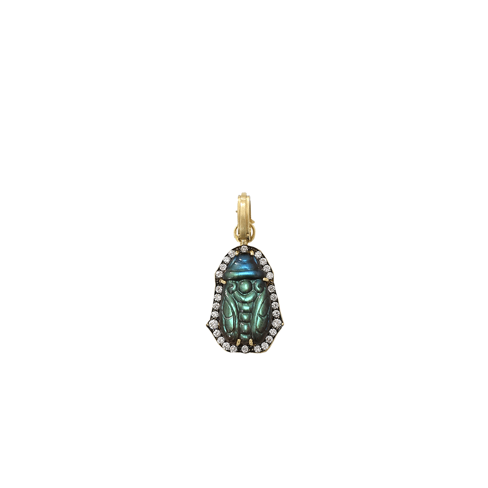 SYLVA & CIE-Carved Labradorite Cicada Pendant-YELLOW GOLD