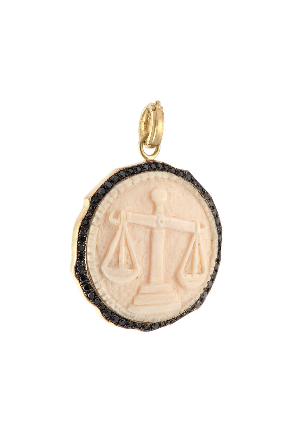 SYLVA & CIE-Carved Libra Pendant-YELLOW GOLD