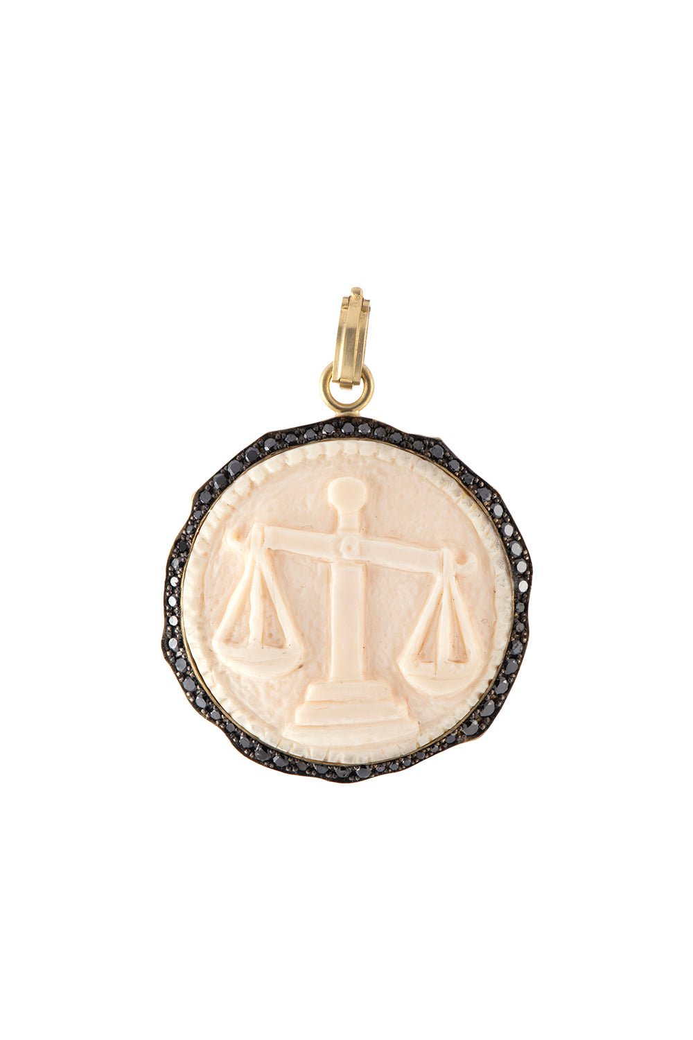 SYLVA & CIE-Carved Libra Pendant-YELLOW GOLD