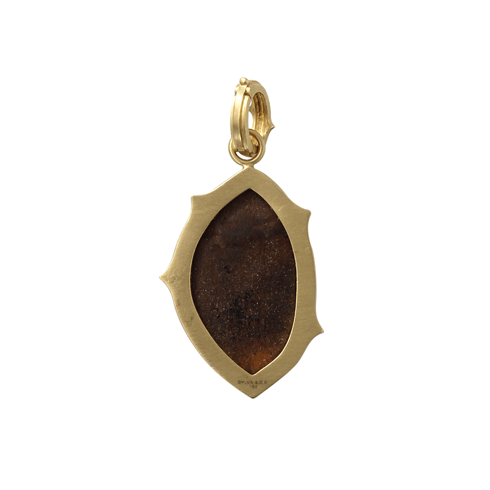SYLVA & CIE-Carved Opal Evil Eye Pendant-YELLOW GOLD