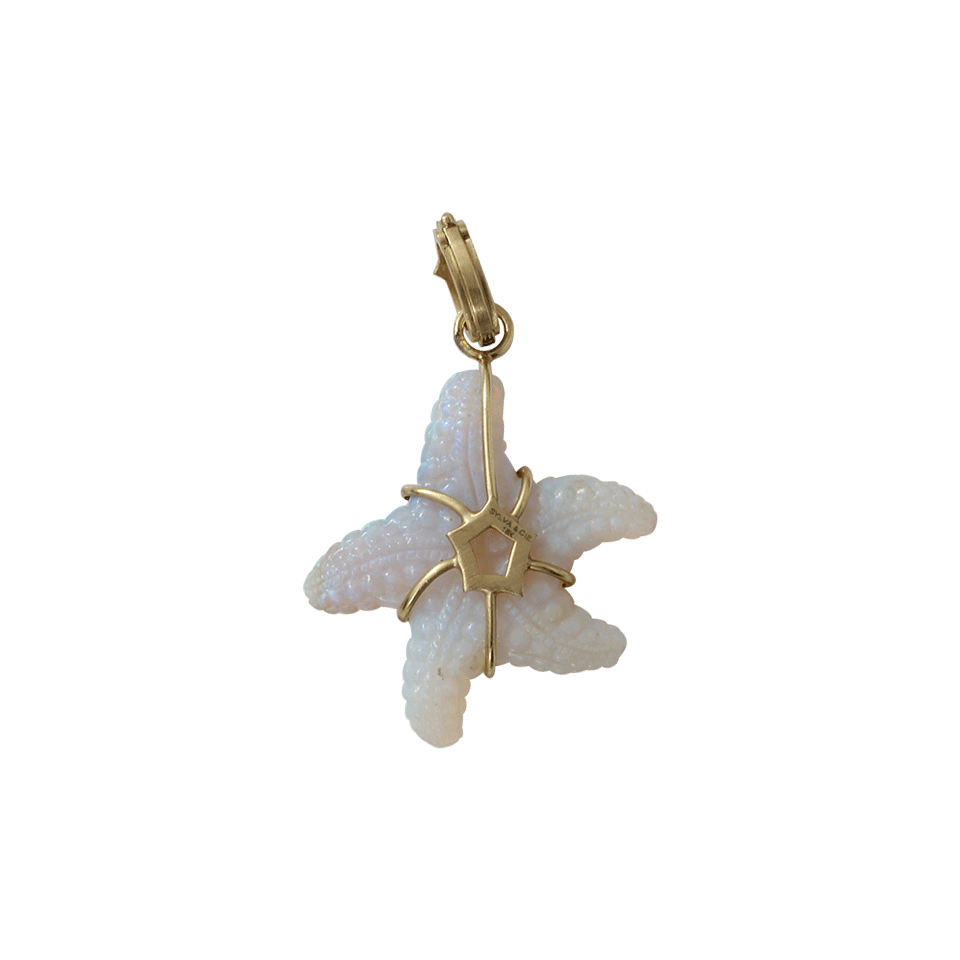 SYLVA & CIE-Carved Opal Starfish Pendant-YELLOW GOLD