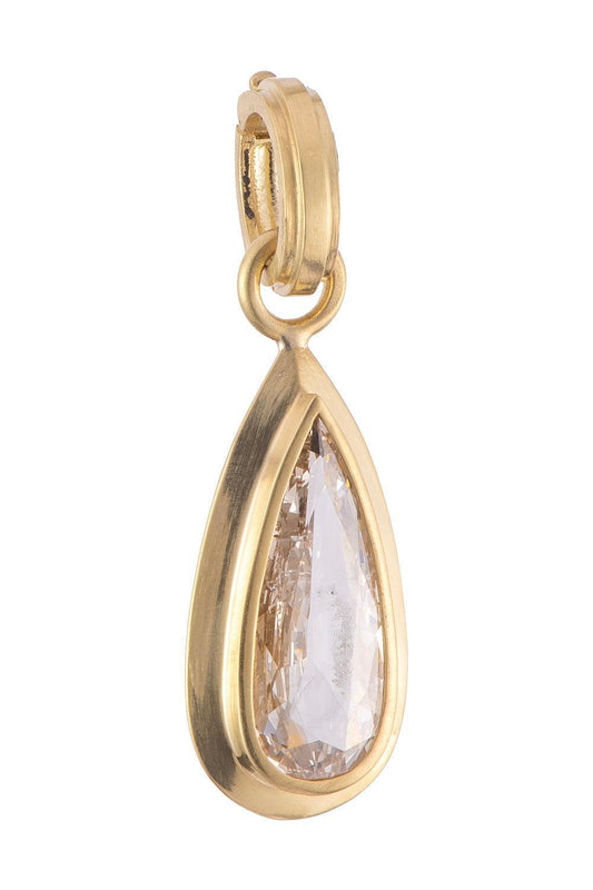 Champagne Diamond Pear Pendant-YELLOW GOLD-JEWELRYFINE JEWELPENDANT-SYLVA & CIE