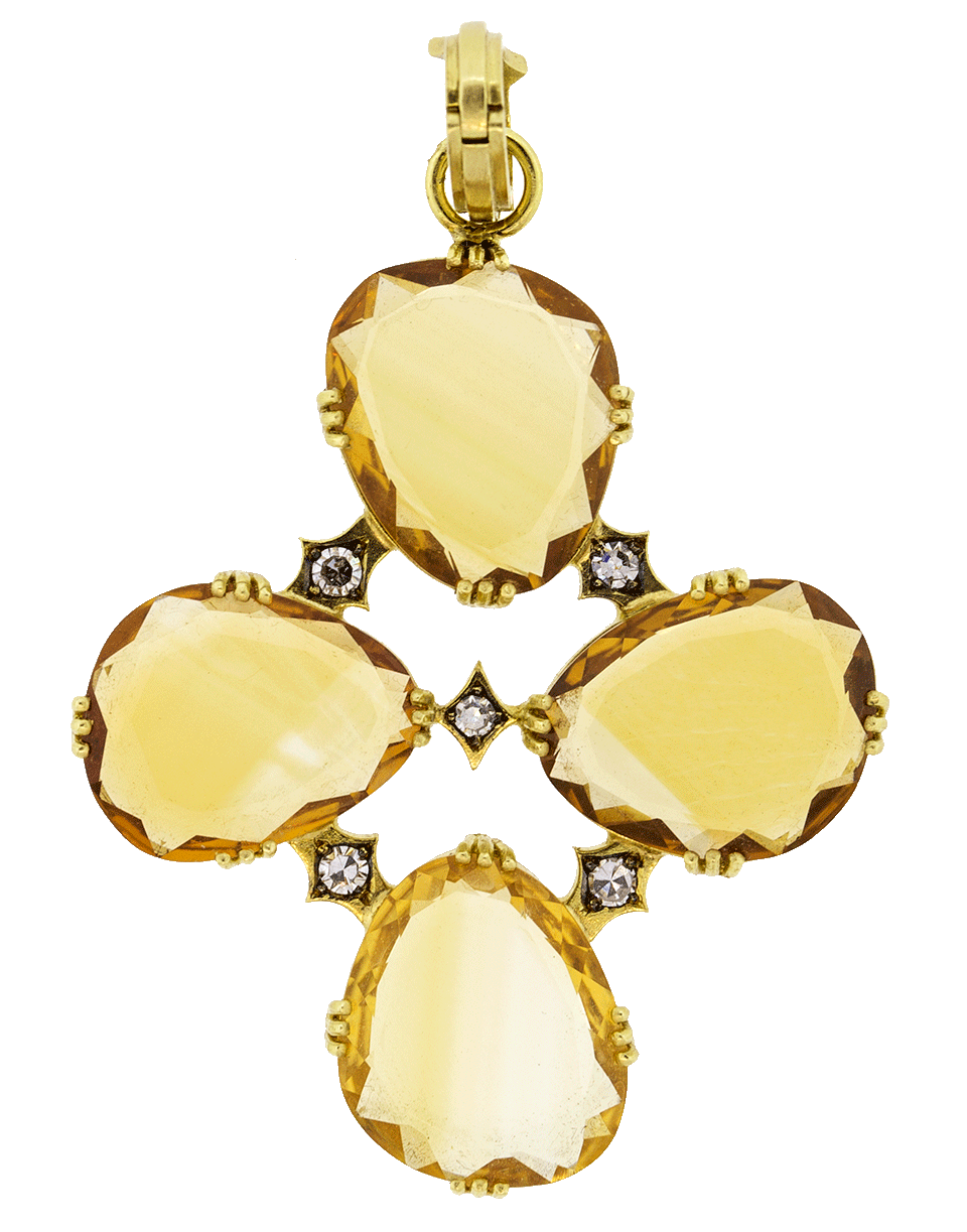 SYLVA & CIE-Citrine Cross Pendant-YELLOW GOLD