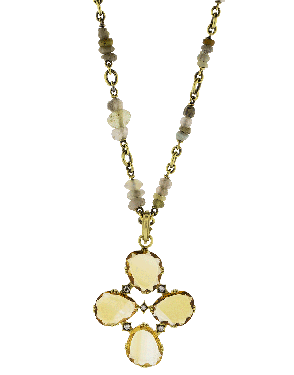 SYLVA & CIE-Citrine Cross Pendant-YELLOW GOLD