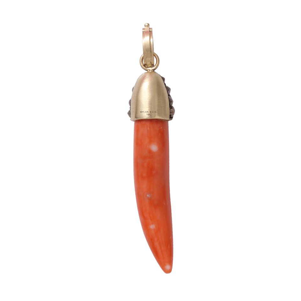 SYLVA & CIE-Coral Horn Pendant-YELLOW GOLD