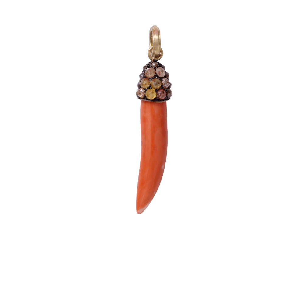 SYLVA & CIE-Coral Horn Pendant-YELLOW GOLD