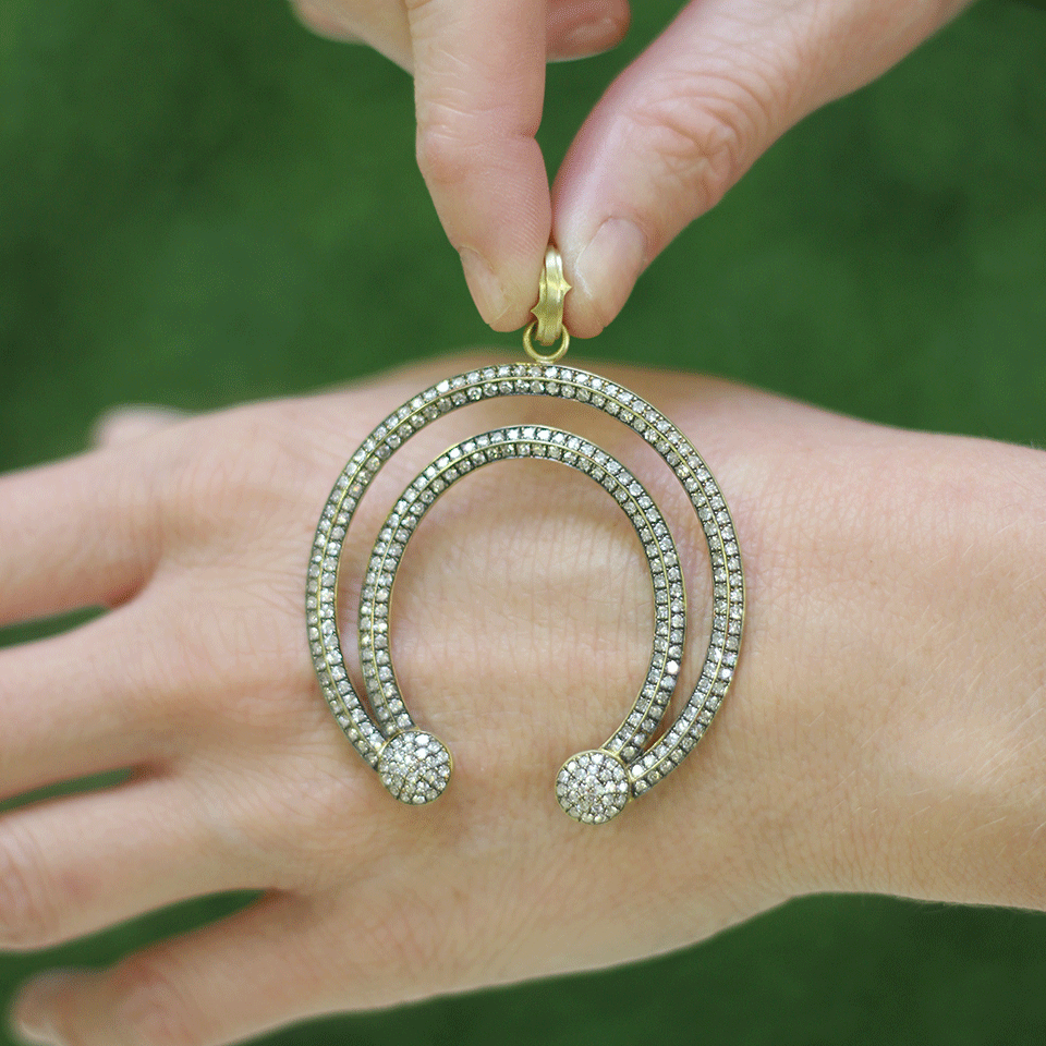 SYLVA & CIE-Diamond Horse Shoe Pendant-YELLOW GOLD