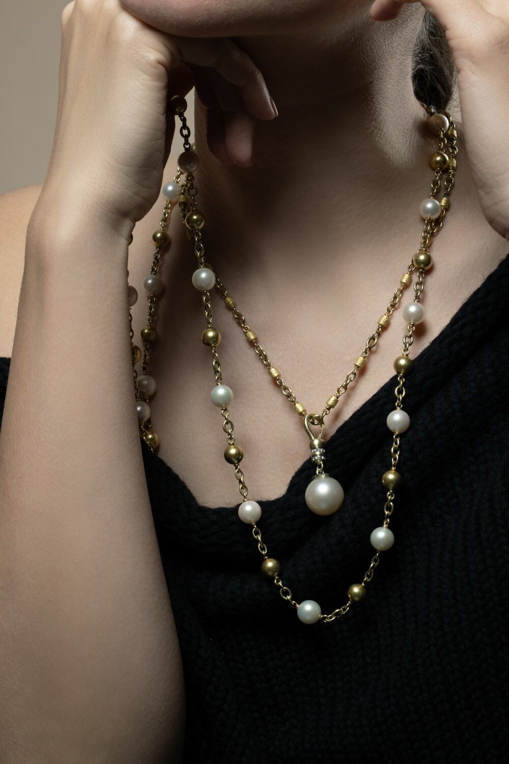 Diamond Pearl Pendant-YELLOW GOLD-JEWELRYFINE JEWELPENDANT-SYLVA & CIE