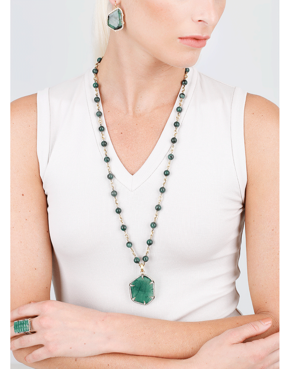 SYLVA & CIE-Emerald Slice Pendant-YELLOW GOLD