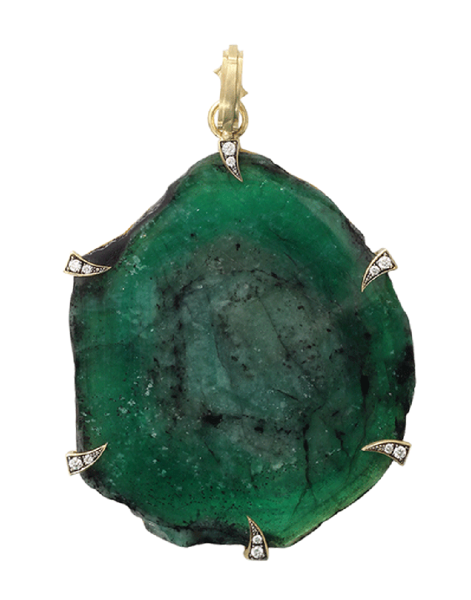 SYLVA & CIE-Emerald Slice Pendant-YELLOW GOLD