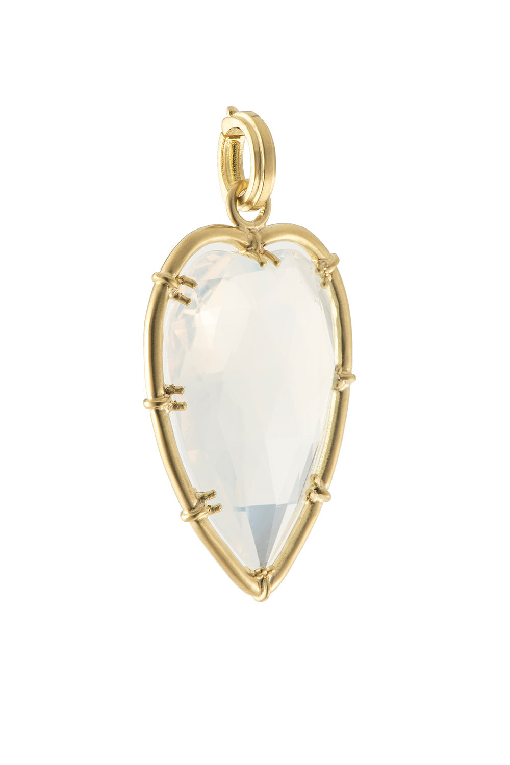 Fire Moon Quartz Heart Pendant-YELLOW GOLD-JEWELRYFINE JEWELPENDANT-SYLVA & CIE