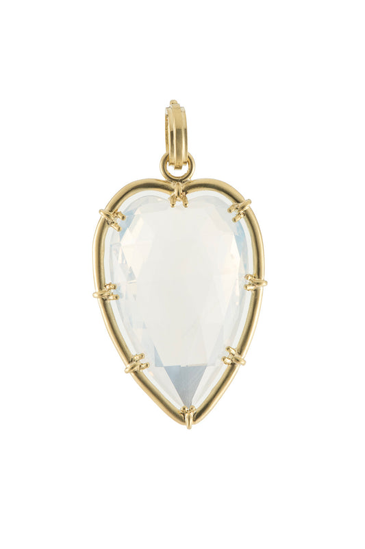 Fire Moon Quartz Heart Pendant-YELLOW GOLD-JEWELRYFINE JEWELPENDANT-SYLVA & CIE