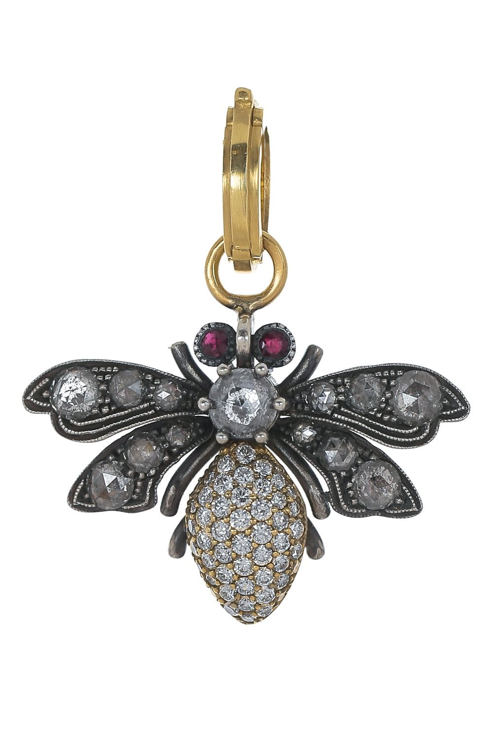 SYLVA & CIE-Grey Diamond Bee Pendant-YELLOW GOLD