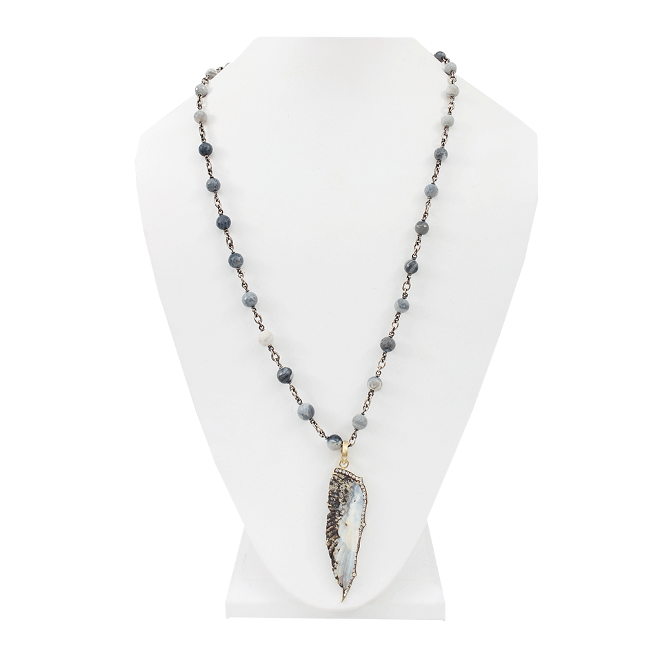 SYLVA & CIE-Hand Carved Opal Wing Pendant-YELLOW GOLD