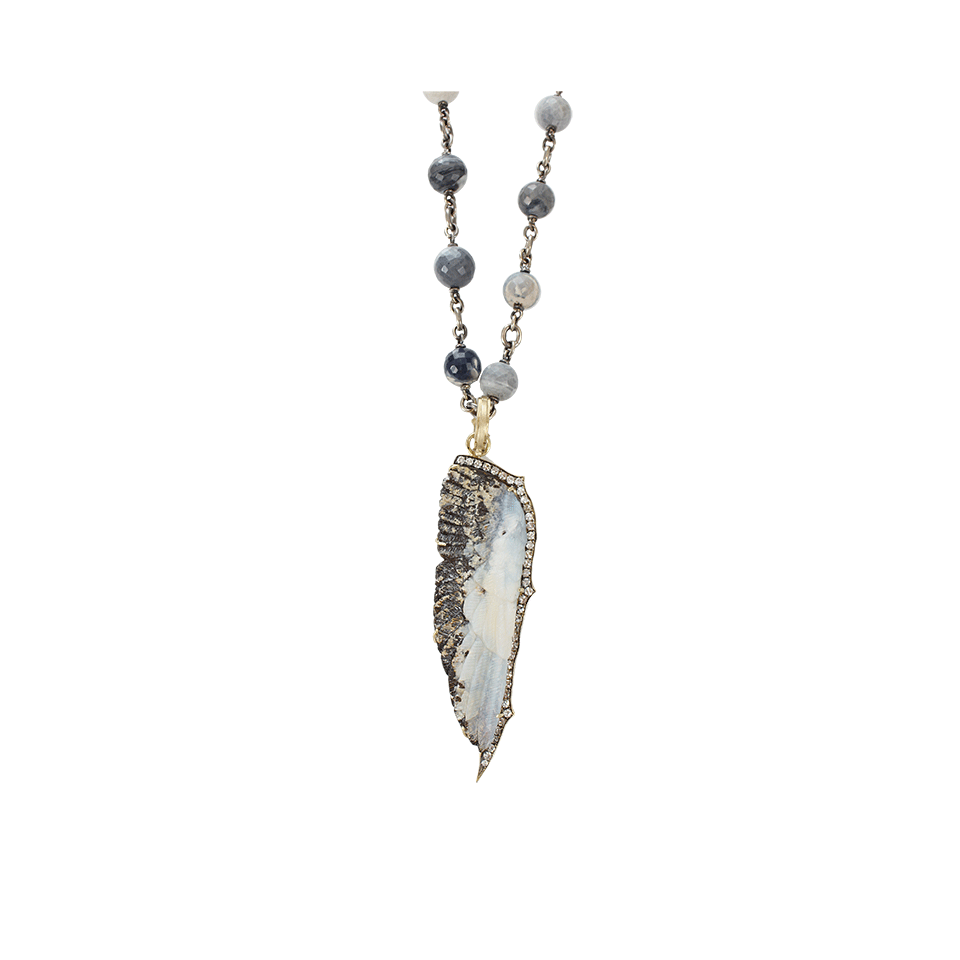 SYLVA & CIE-Hand Carved Opal Wing Pendant-YELLOW GOLD