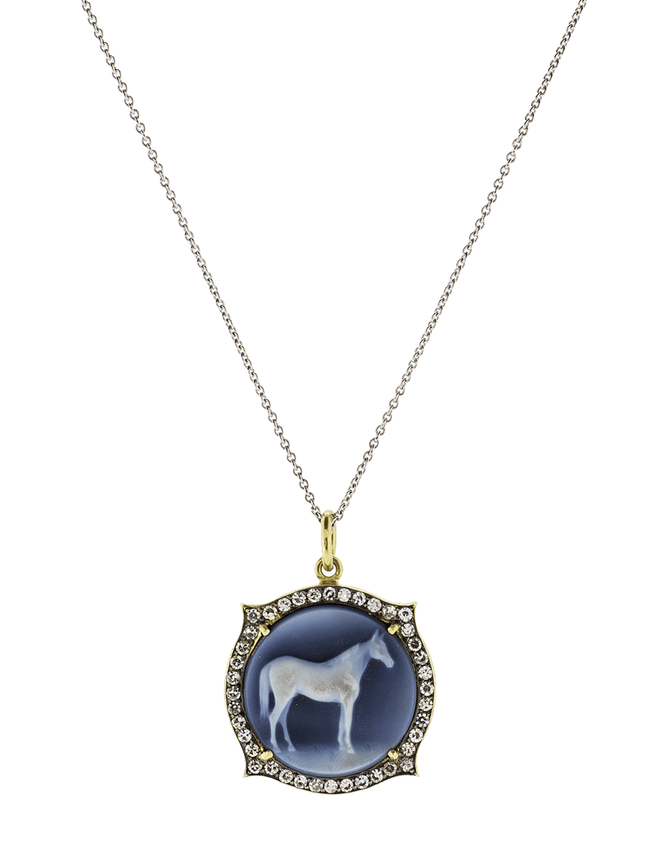 SYLVA & CIE-Horse Cameo Pendant-YELLOW GOLD